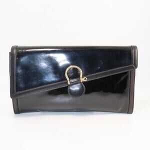 Vintage Gucci Black Patent Leather Clutch – Made in Italy – Fair Condition